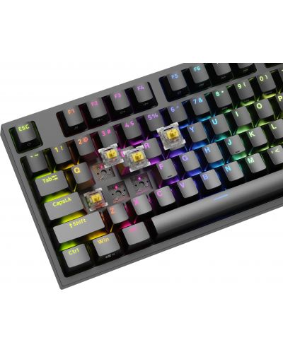Tastatură mecanică Genesis - Thor 404 TKL, Gateron yellow pro, RGB, negru - 3