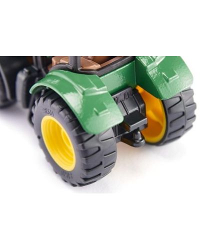 Jucarie metalica Siku - Tractor cu clesti pentru baloti John Deere, verde - 2