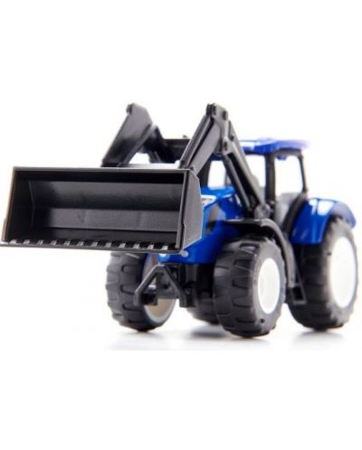 Jucarie metalica Siku - Tractor cu incarcator frontal New Holland, albastru - 3