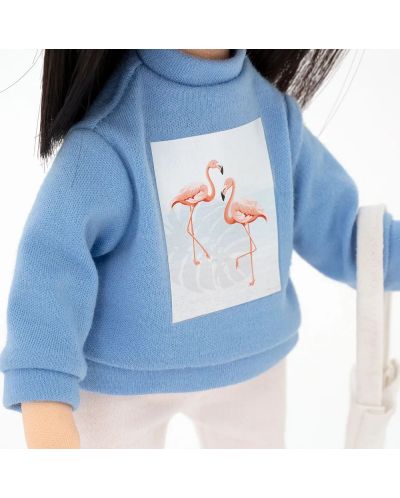 Păpușă moale Orange Toys Sweet Sisters - Lilu cu pulover albastru deschis, 32 cm - 5
