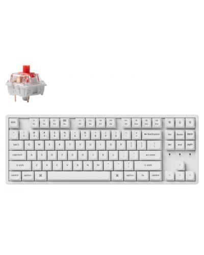 Tastatură mecanică Keychron - K8 PRO, H-S, Red, RGB, alb - 1