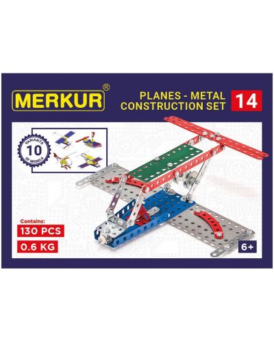 Set de constructie metalic 10 în 1 Merkur - Avioane, 130 piese  - 1