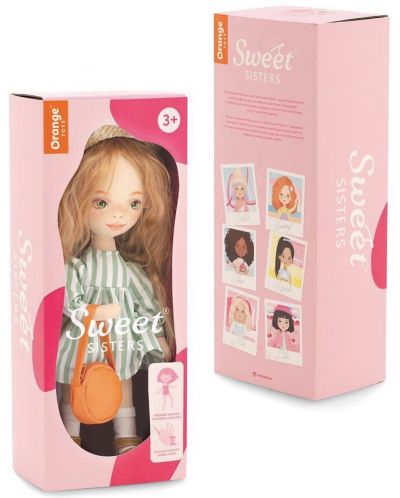 Păpușă moale Orange Toys Sweet Sisters - Sunny într-o rochie în carouri, 32 cm - 8