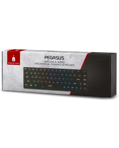Tastatura mecanica Spartan Gear - Pegasus, wireless, LED, neagra - 2