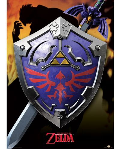 Poster cu efect metalic Pyramid Games: The Legend of Zelda - Hylian Shield - 1