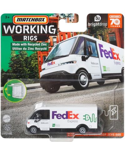 Jucărie metalică Matchbox Working Rigs - Camion de livrare Fedex