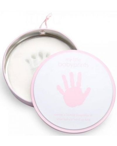 Cutie metalica pentru amprente bebe Pearhead, roz - 1