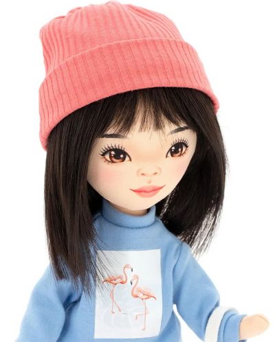Păpușă moale Orange Toys Sweet Sisters - Lilu cu pulover albastru deschis, 32 cm - 4