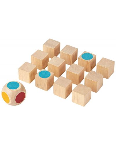 Joc de memorie cu cubulete din lemn PlanToys - Memoreaza culorile - 2