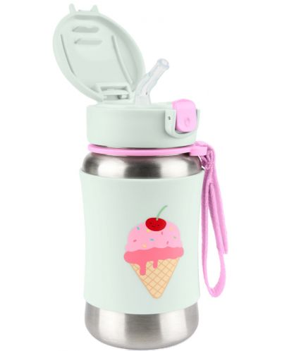 Sticlă metalică Skip Hop Spark Style - Ice Cream, 350 ml - 2