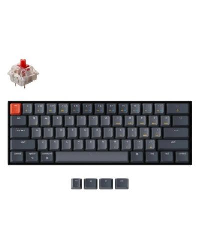 Tastatura mecanica Keychron - K12 H-S, White LED, Gateron Red, gri - 2
