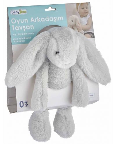 Jucărie moale BabyJem - Bunny, Grey, 35 cm - 3