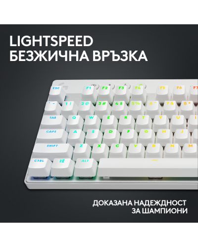 Logitech Tastatură mecanică - G Pro X TKL, fără fir, GX, alb - 3