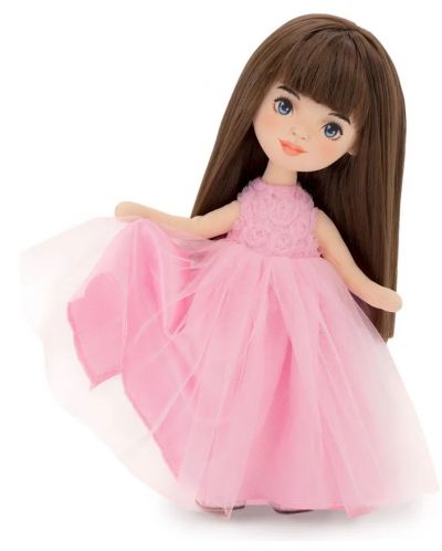 Păpușă moale Orange Toys Sweet Sisters - Sophie într-o rochie roz cu trandafiri, 32 cm - 3