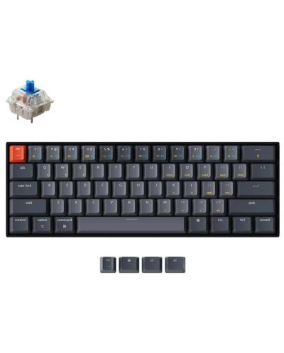 Tastatura mecanica Keychron - K12 H-S, White LED, Gateron Blue, gri - 2