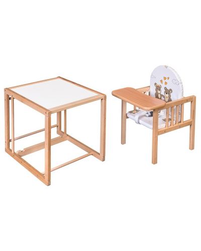 Tampă moale pentru scaun de masă din lemn New Baby - Urși - 3