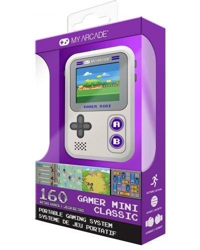 Consolă mini My Arcade - Gamer Mini Classic 160in1, gri/mov - 2