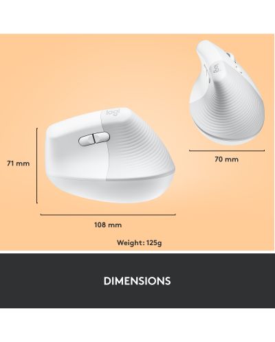 Mouse Logitech - Lift Vertical EMEA, optic, wireless, alb - 10