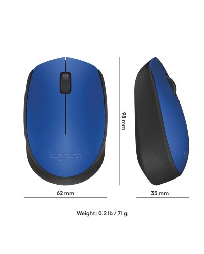 Mouse Logitech - M171, optic, wireless, albastru - 9
