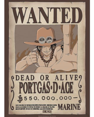 Mini poster GB eye Animation: One Piece - Ace Wanted Poster - 1