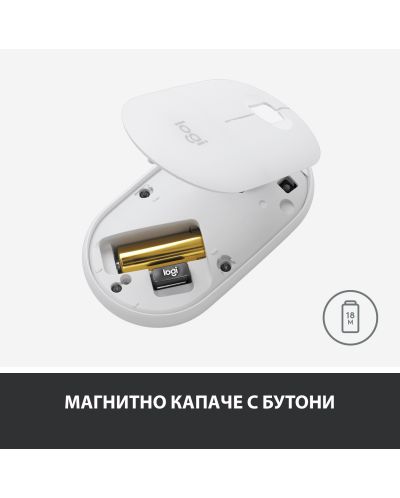 Mouse Logitech - Pebble M350, optic, 1000 dpi, wireless, alb - 8