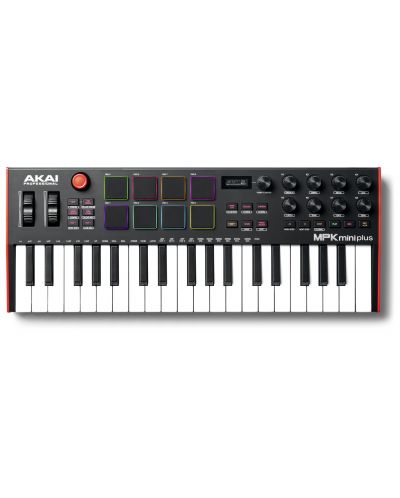 Controler MIDI Akai Professional - MPK Mini Plus, negru/roșu - 1