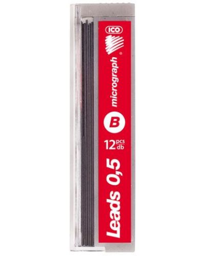 Mini grafit pentru creion automat Ico - 0,5 mm, B - 1