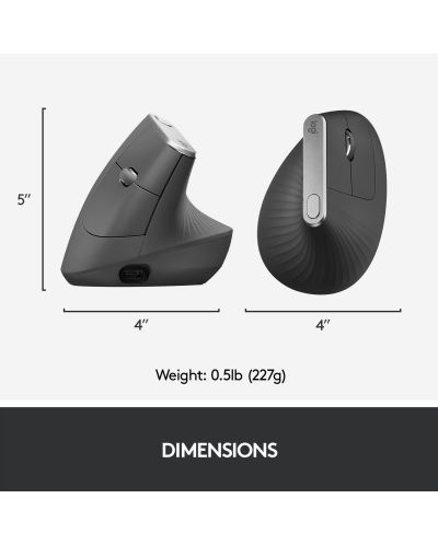 Mouse Logitech MX Vertical Advanced - ergonomic, gri - 8