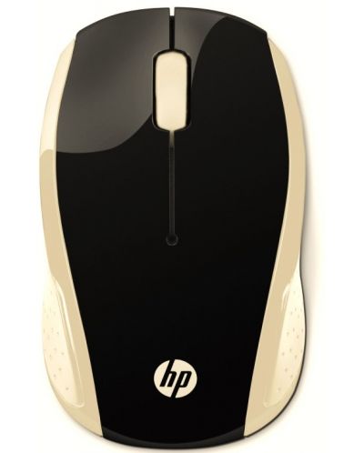 Mouse HP - 200 Silk Gold, optic, wireless, negru/auriu - 1