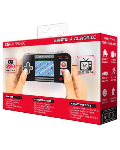 Consolă mini My Arcade - Gamer V Classic 220in1, neagră/roșie - 3