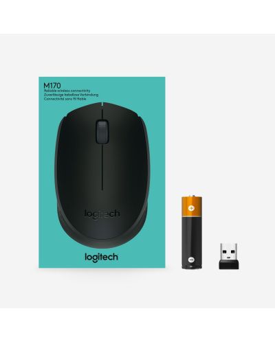 Mouse Logitech - M171,  optic, wireless, negru - 9