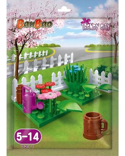 Mini set de construcții BanBao - Grădină de flori, 25 de bucăți - 1