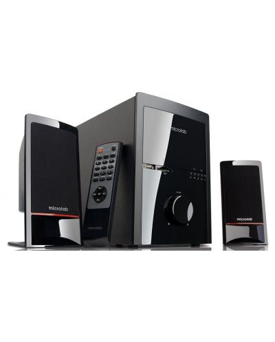 Sistem audio Microlab M-700 u - 2.1, USB/SD, FM Radio cu telecomanda - 1