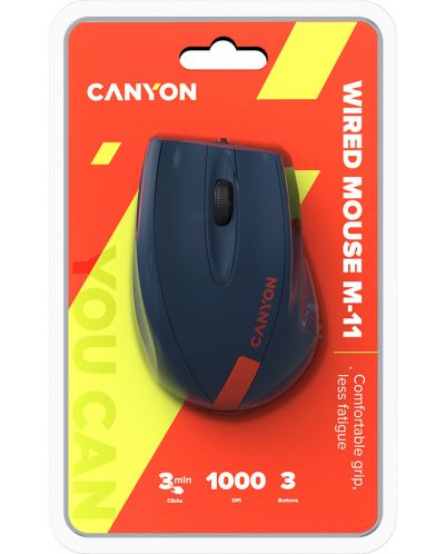 Mouse Canyon - CNE-CMS11BR, optic, albastru/rosu - 5
