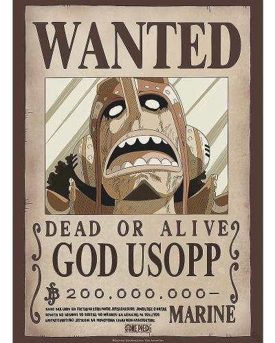 Mini poster GB eye Animation: One Piece - God Usopp Wanted Poster - 1