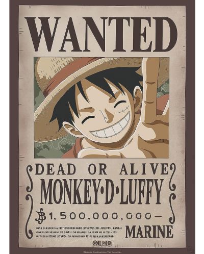 Mini poster GB eye Animation: One Piece - Luffy Wanted Poster - 1