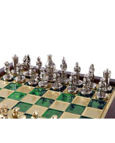 Mini șah Deluxe Manopoulos - Византийска империя, зелени полета, 20х20 cm - 3
