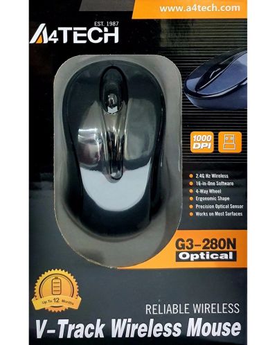 Mouse A4tech - G3-280N, optic, wireless, gri - 3