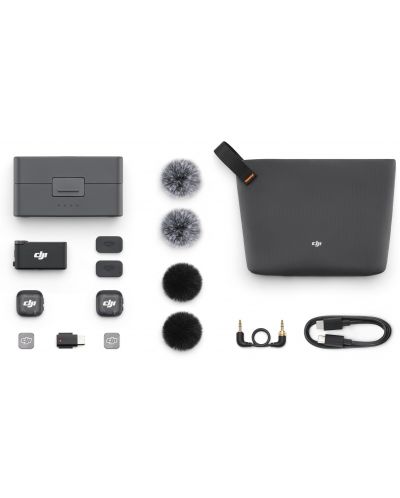 Microfon DJI - Mic 3, 2 TX + 1 RX + Charging Case, negru | Ozone.ro