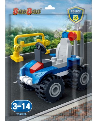 Mini Constructor BanBao - Buggy de poliție, 34 bucăți - 1