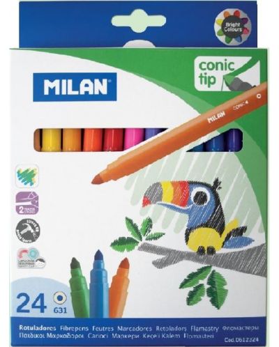 Carioci 24 de culori Milan – Conic tip, Ø 5 mm - 1
