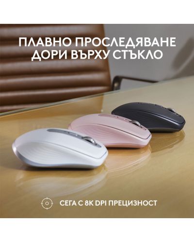 Mouse Logitech - MX Anywhere 3S, optic, wireless, roz - 2