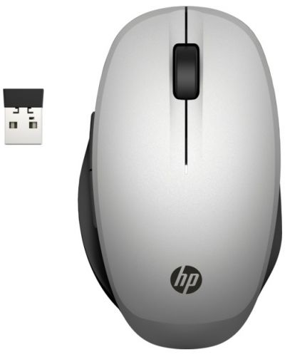 Mouse HP - 300 Dual Mode, optic, fără fir, negru/argintiu - 1
