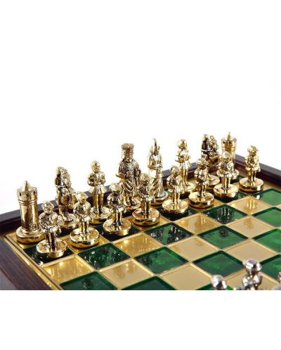 Mini șah Deluxe Manopoulos - Византийска империя, зелени полета, 20х20 cm - 4