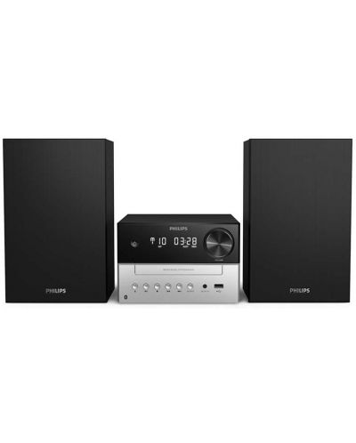 Mini sistem audio Philips - TAE1105BK/00, 2.0, negru/gri - 1