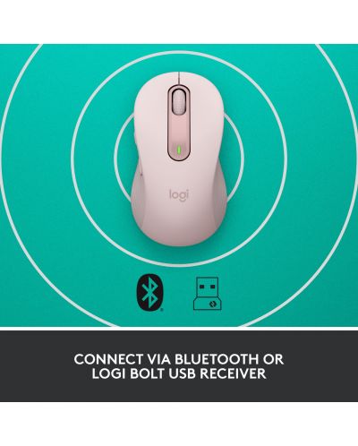 Mouse Logitech - Signature M650 L, optic, wireless, roz - 7