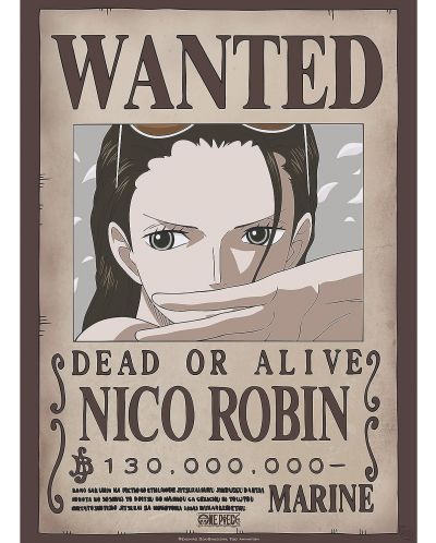 Mini poster GB eye Animation: One Piece - Nico Robin Wanted Poster - 1
