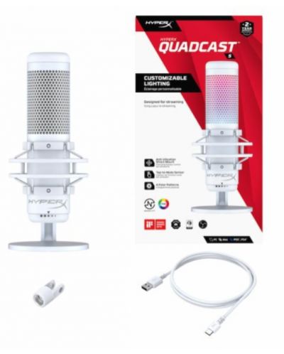 Microfon HyperX - QuadCast S, alb - 8