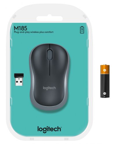 Mouse Logitech - M185, gri - 10