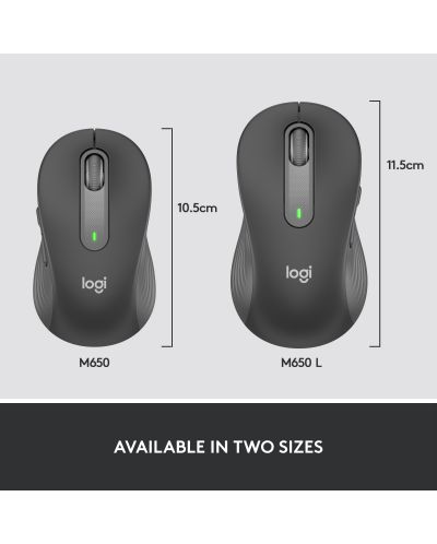 Mouse  Logitech - Signature M650 L, optic, wireless, negru	 - 10